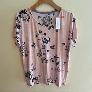 NEW Vera Bradley Pink Floral Flower Short Sleeve T-Shirt Size Large
